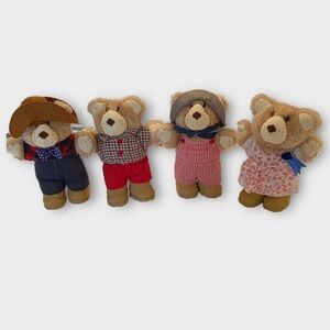 Vintage 1986 Furskin Bears from Wendy's  7" Lot of 4